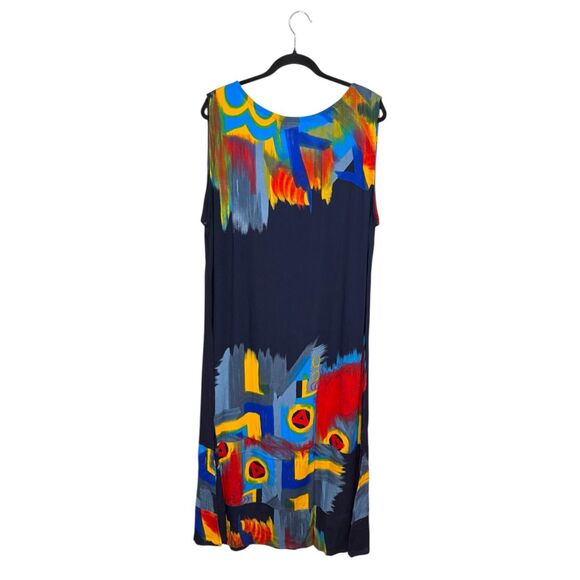 Vintage We Be Bop Women’s 1X Midi Tank Dress Abstract Artsy Multicolor 90s NEW - Picture 5 of 5